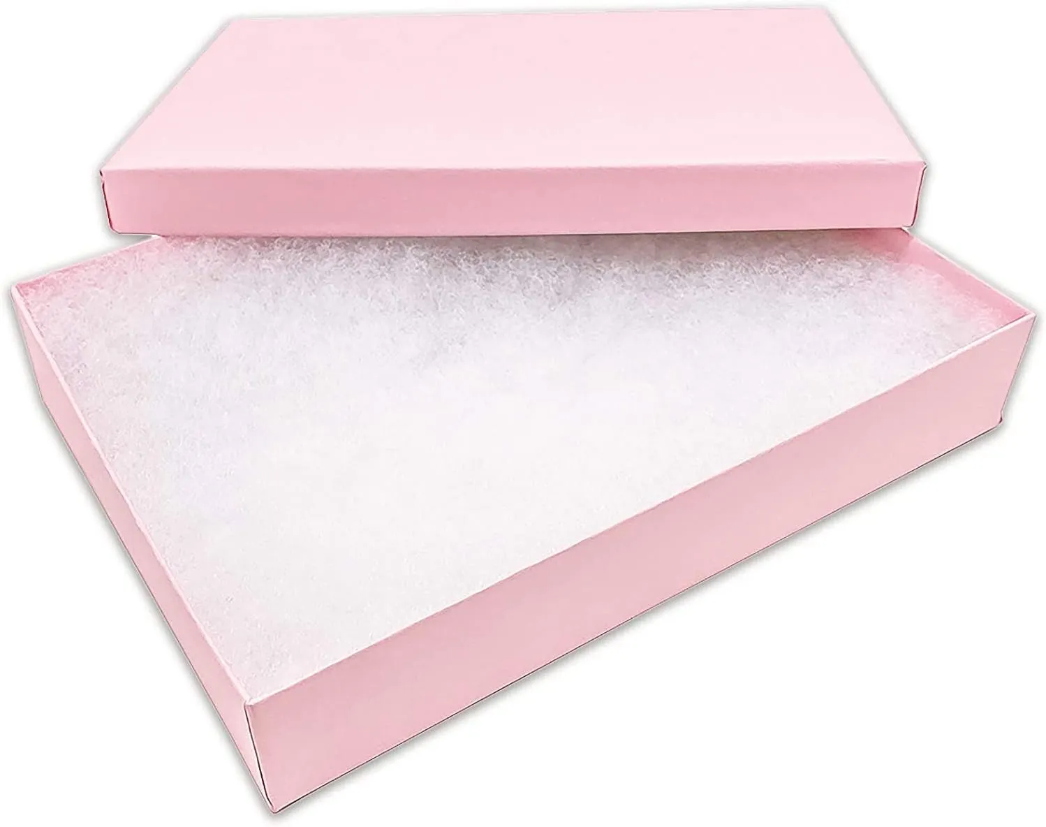 10 Pack Matte Pink Color Paper Cotton Filled Jewelry Necklace Bracelets Watch gifts and Retail Boxes for Wedding, Anniversary, Engagement, Birthday and other occasions Size- 6" x 5" x 1 Inch