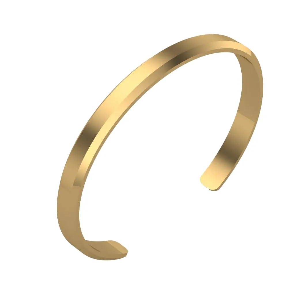 14K or 18K Solid and Very Heavy White Gold or Yellow Gold Or Rose Gold Men's Cuff Bangle 6mm Width Knife Cut Edges Design Brush Top Finish (6, 18K Yellow Gold)