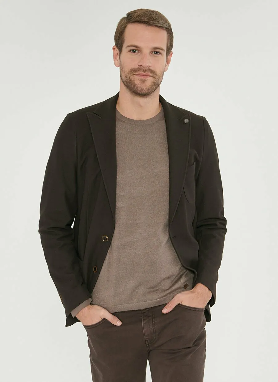 16883 Brown Slim Fit Jacket