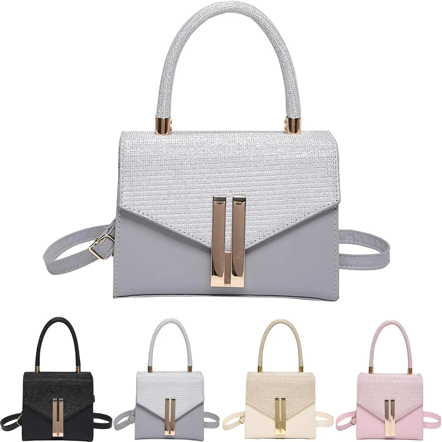 2024 New Women's Leather Satchel Handbag with Mini Crossbody Shoulder Strap Purse Women' Hand Bags Satchel Bag Handle Purses Designer Handbags for Women Clutch Purse Satchel (B)