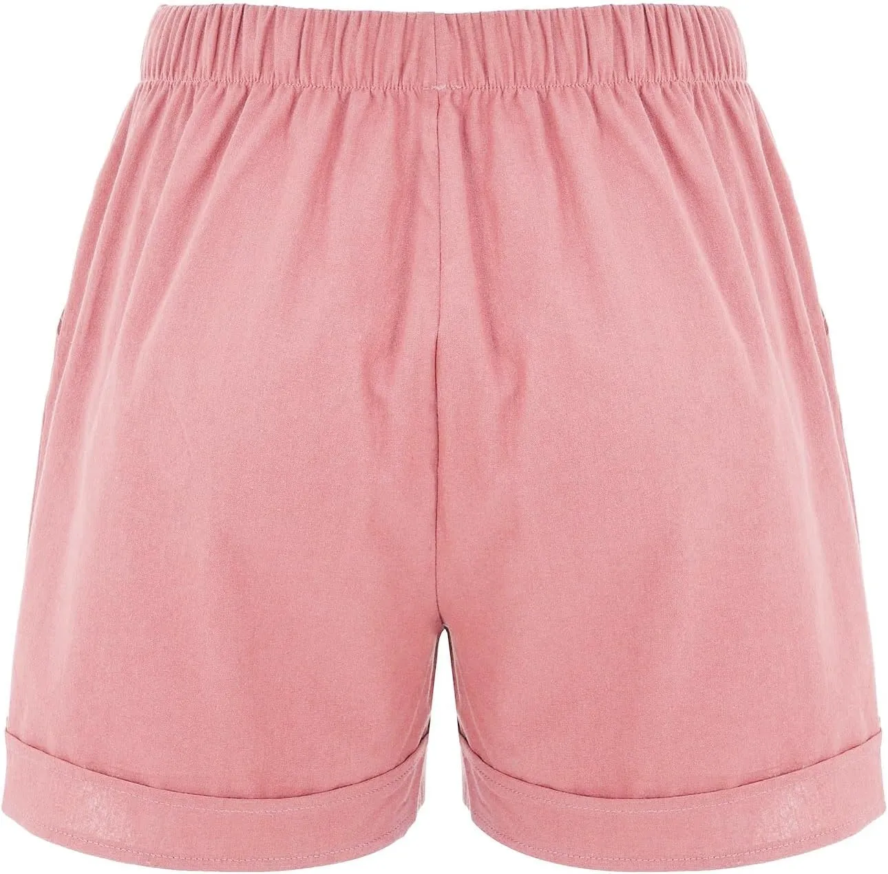 2024 Womens Linen Drawstring Shorts High Waisted Casual Loose Straight Leg Shorts Quick Dry Athletic Shorts with Pockets
