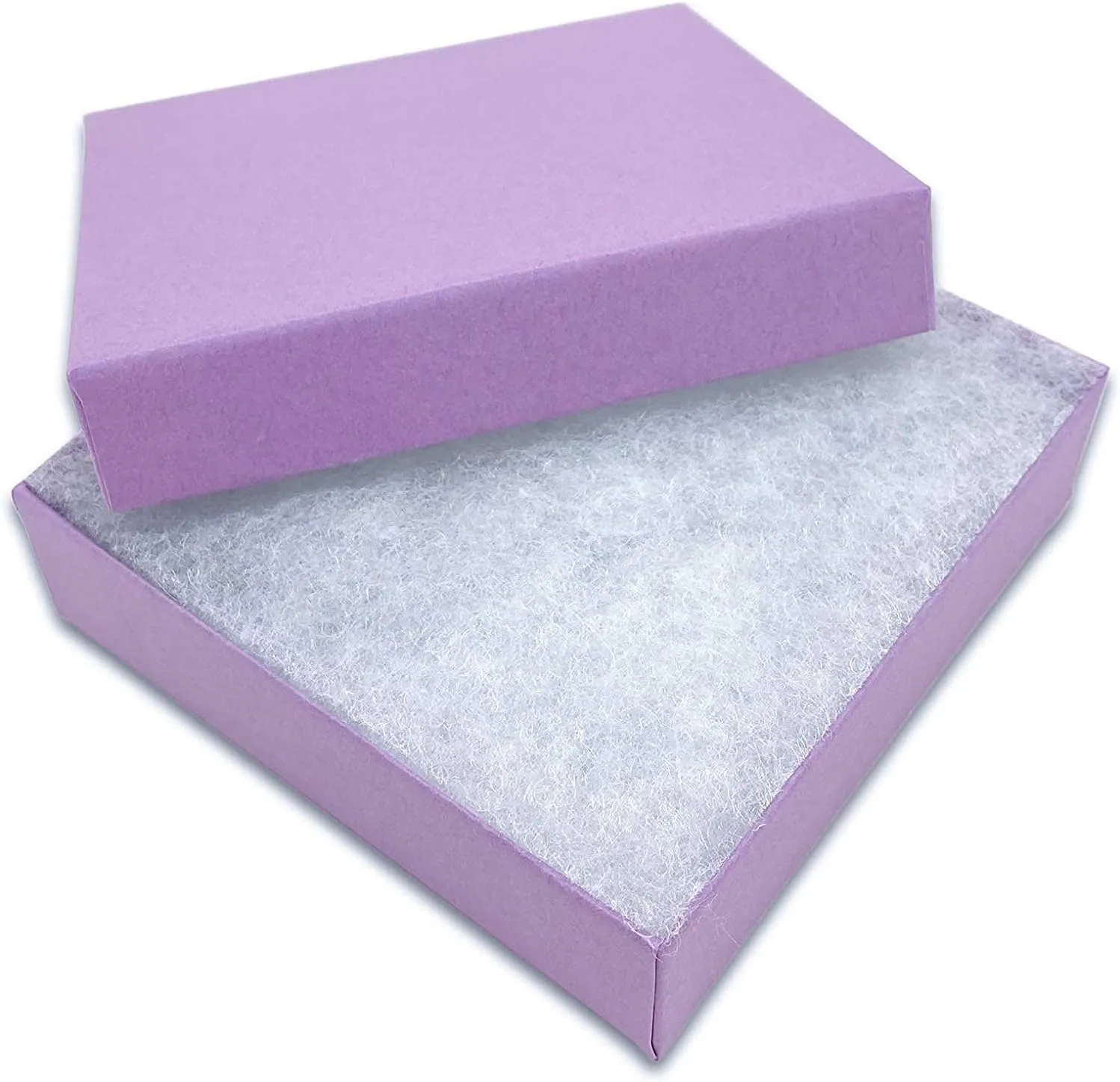 6 Pack Cotton Filled Purple Color Cardboard Jewelry Necklace Earring Bangle Anklet Pendant Bracelets Watch Gift and Retail Boxes Size 3 1/2" x 3 1/2" x 1" Inch - by R J Displays (Purple)
