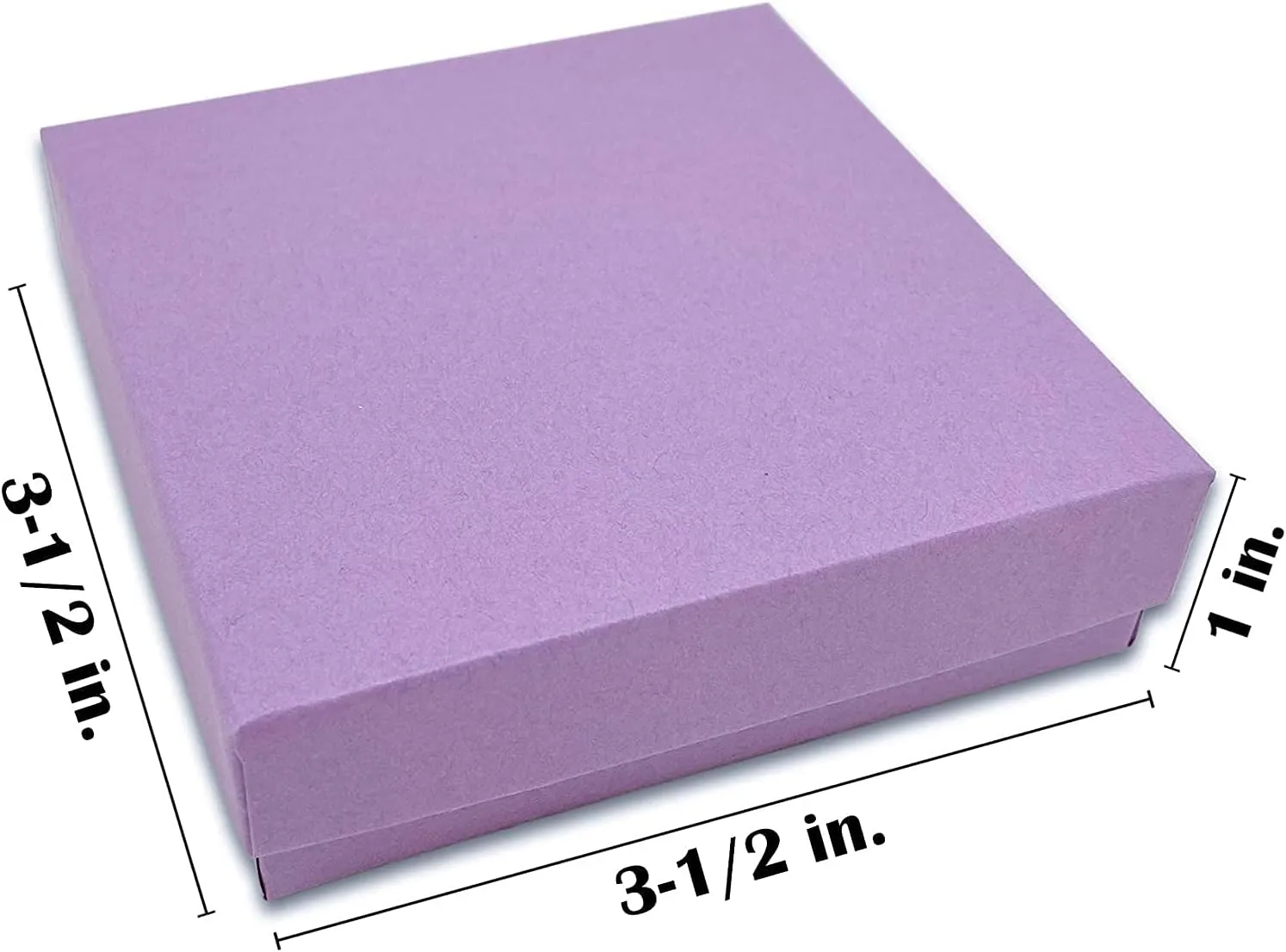 6 Pack Cotton Filled Purple Color Cardboard Jewelry Necklace Earring Bangle Anklet Pendant Bracelets Watch Gift and Retail Boxes Size 3 1/2" x 3 1/2" x 1" Inch - by R J Displays (Purple)