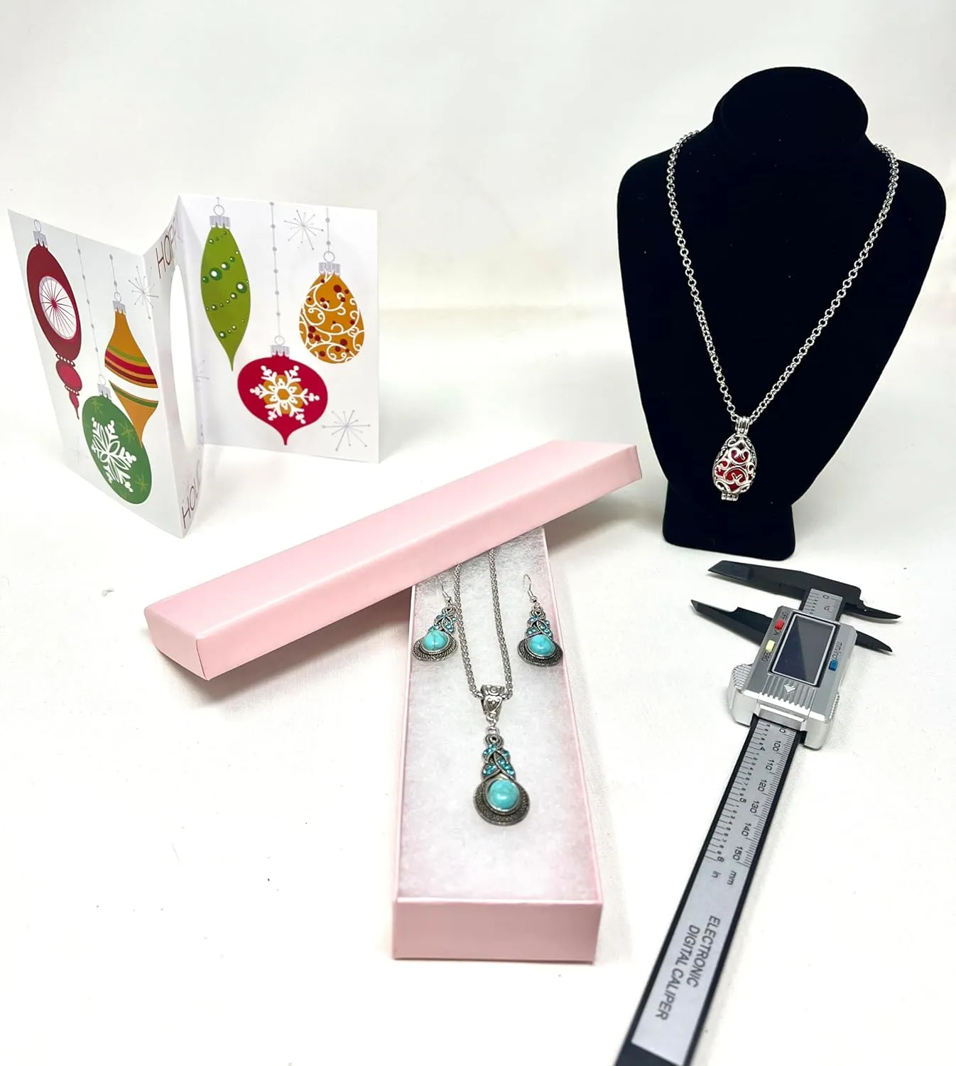 6 Pack Matte Pink Cotton Filled Paper Cardboard Jewelry box for Necklace, Watch, Bracelets, Pen, Pocket Watches, or Anklets for Wedding, Anniversary, Engagement, Birthdays Size- 8.1" x 2,2" x 1"