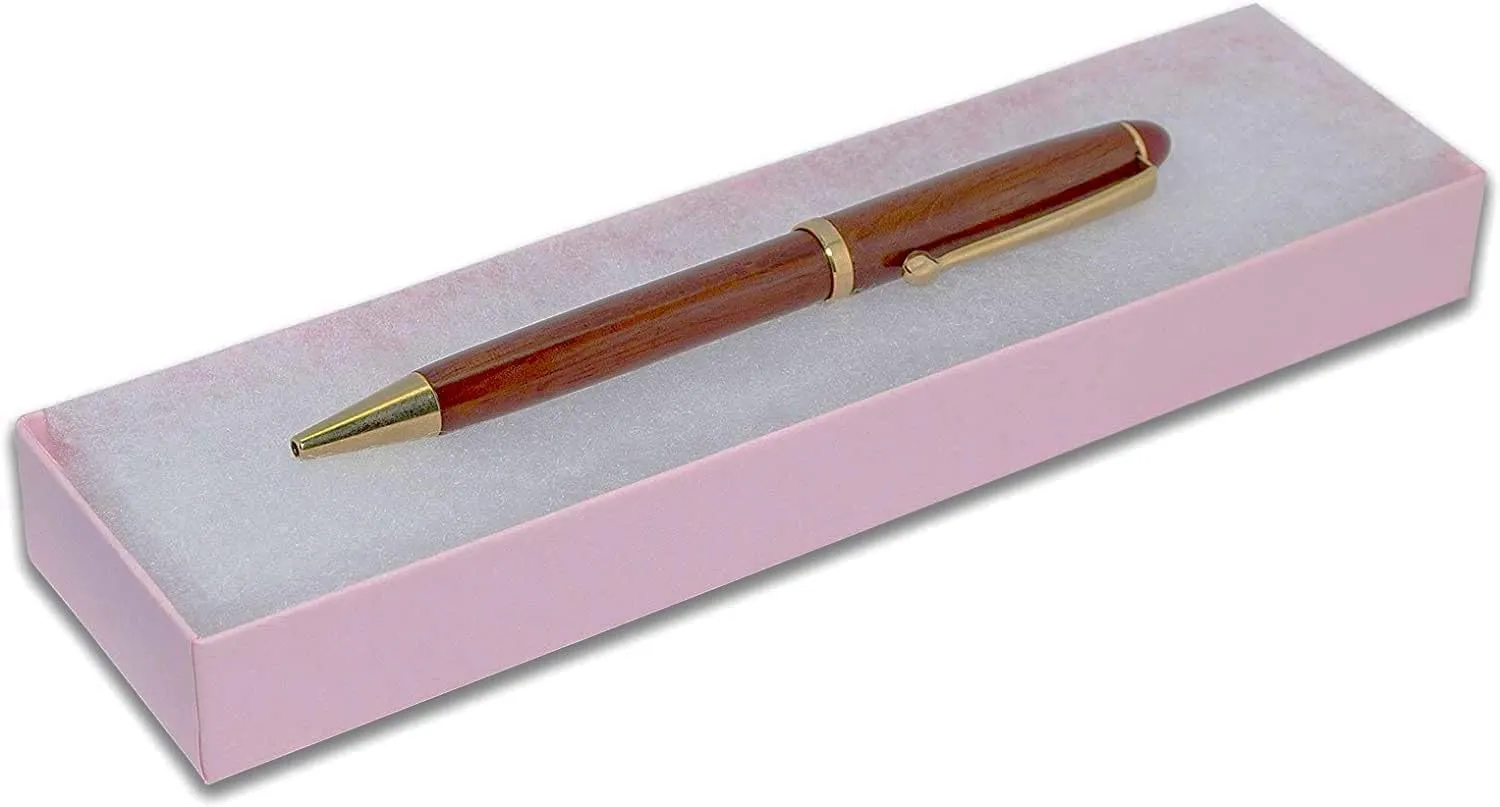 6 Pack Matte Pink Cotton Filled Paper Cardboard Jewelry box for Necklace, Watch, Bracelets, Pen, Pocket Watches, or Anklets for Wedding, Anniversary, Engagement, Birthdays Size- 8.1" x 2,2" x 1"