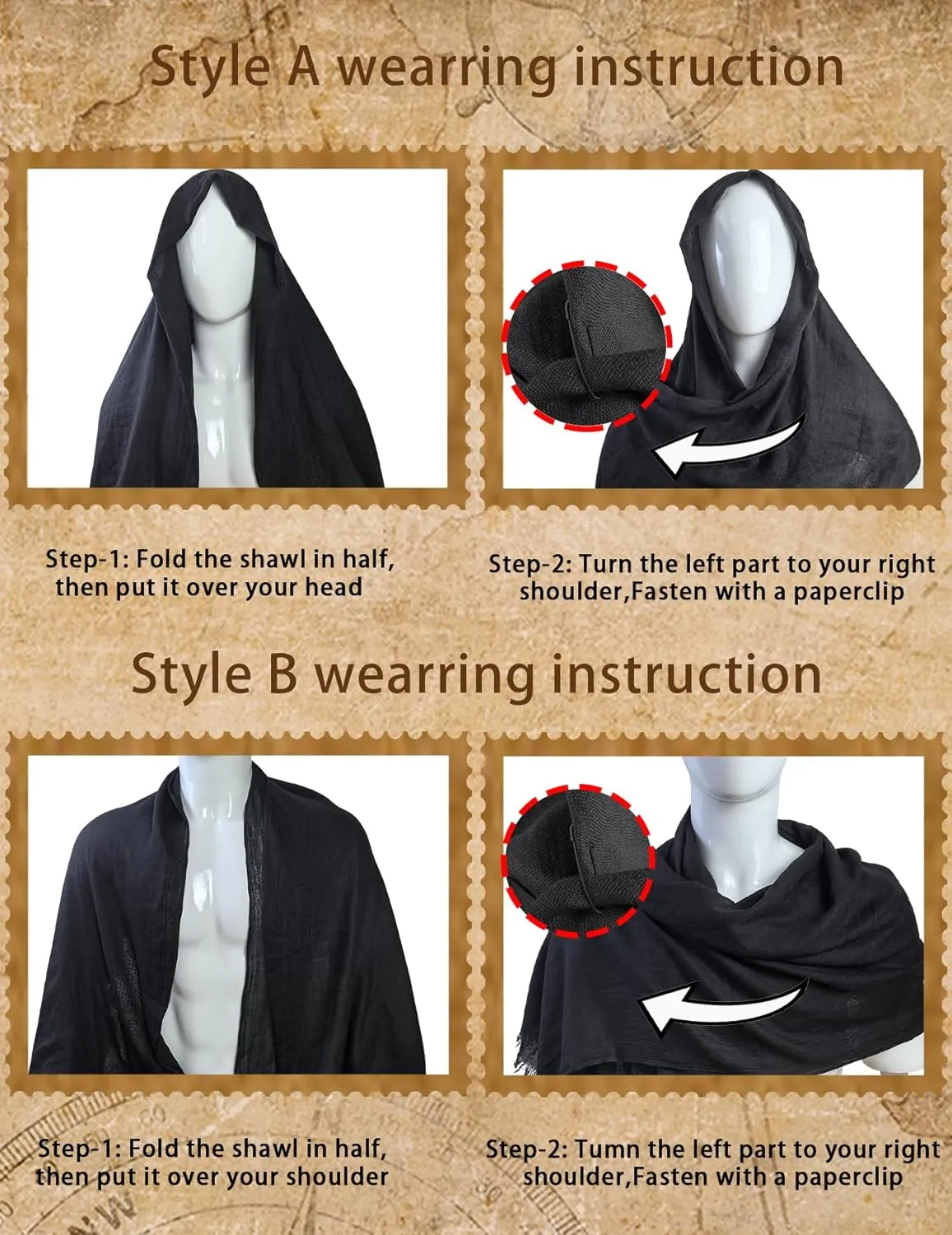 7 Pcs Men's Renaissance Costume Medieval Pirate Shirt Ankle Banded Pants Viking Costume Accessories Set