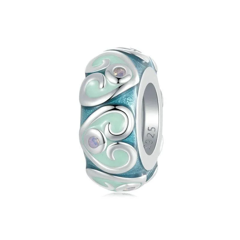 925 Sterling Silver Colorful Retro Silicone Diy Beads