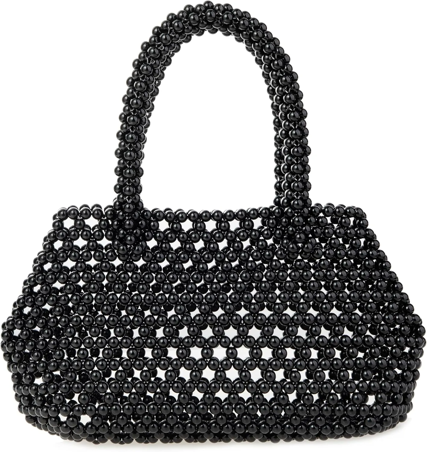 Acrylic Beaded Handbag Top-handle Clutch Evening Tote Bag for Wedding Party