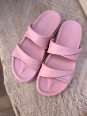 Ahoy Leather Slide - Pale Pink