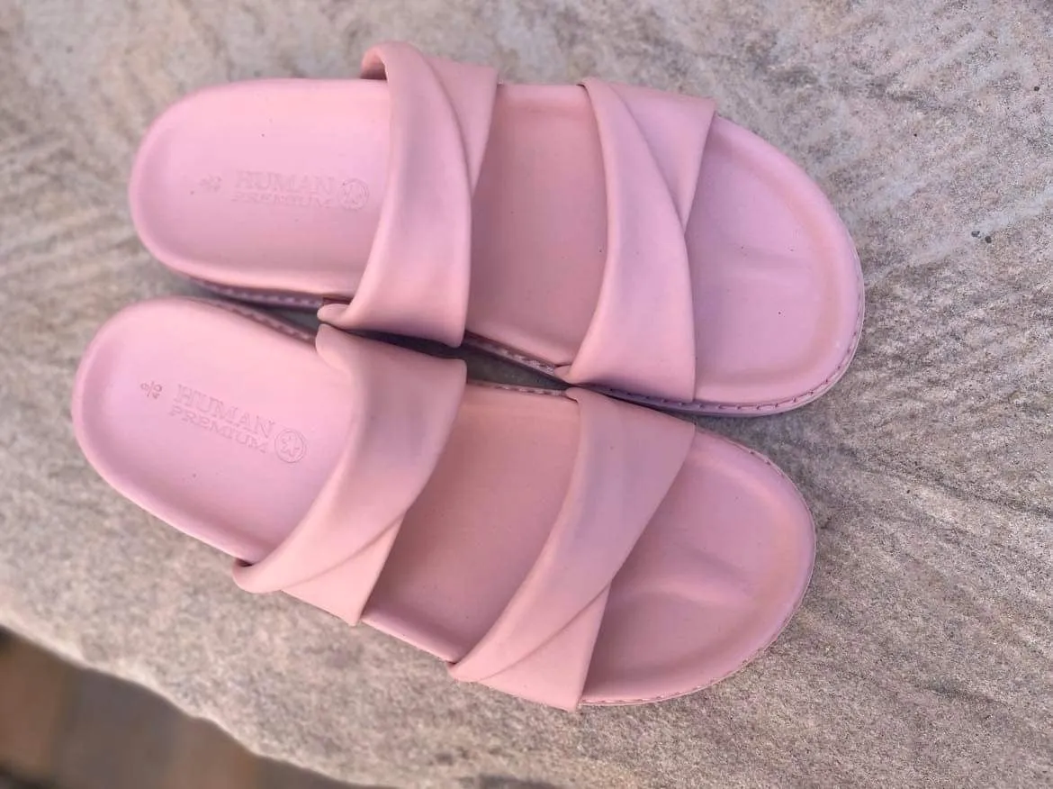 Ahoy Leather Slide - Pale Pink