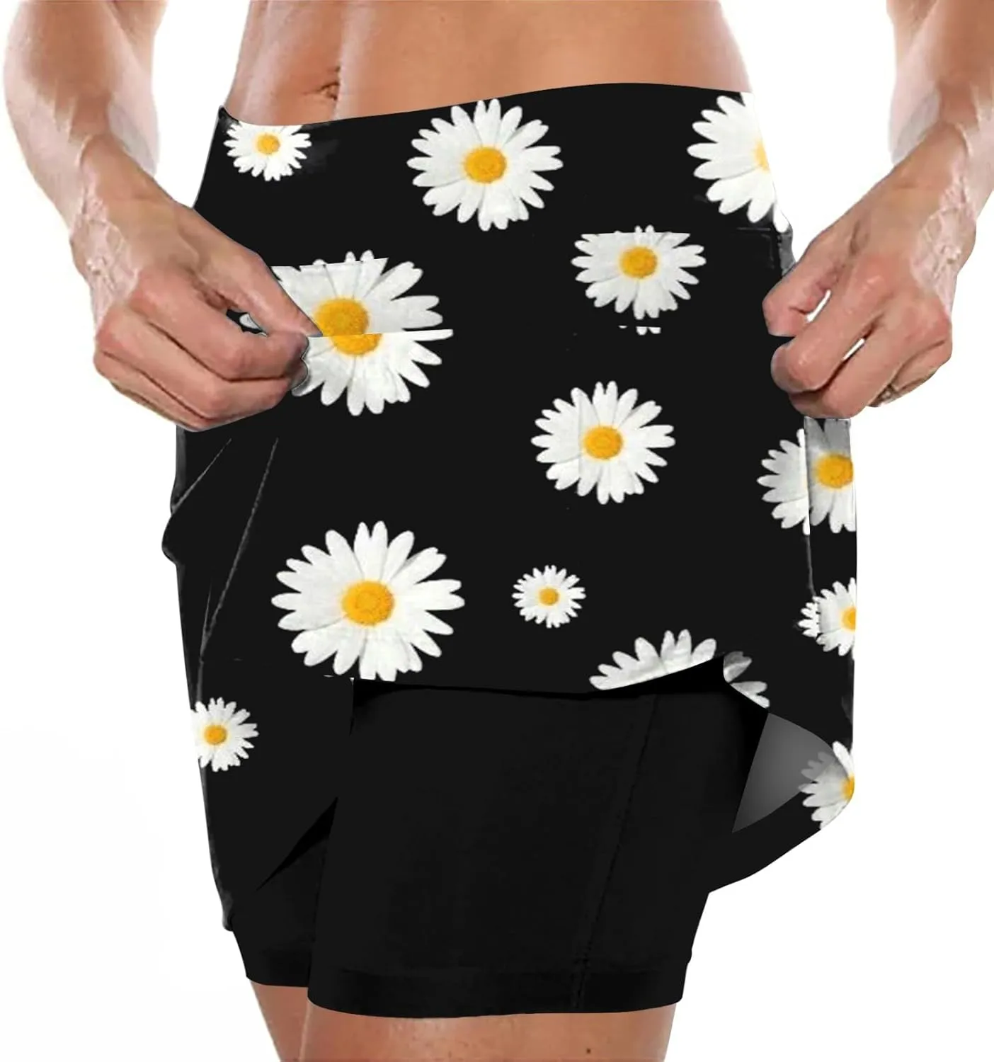 aihihe Golf Skirts for Women with Shorts Long Black Spandex Shorts for Women Plus Size Spandex Shorts Women Gym