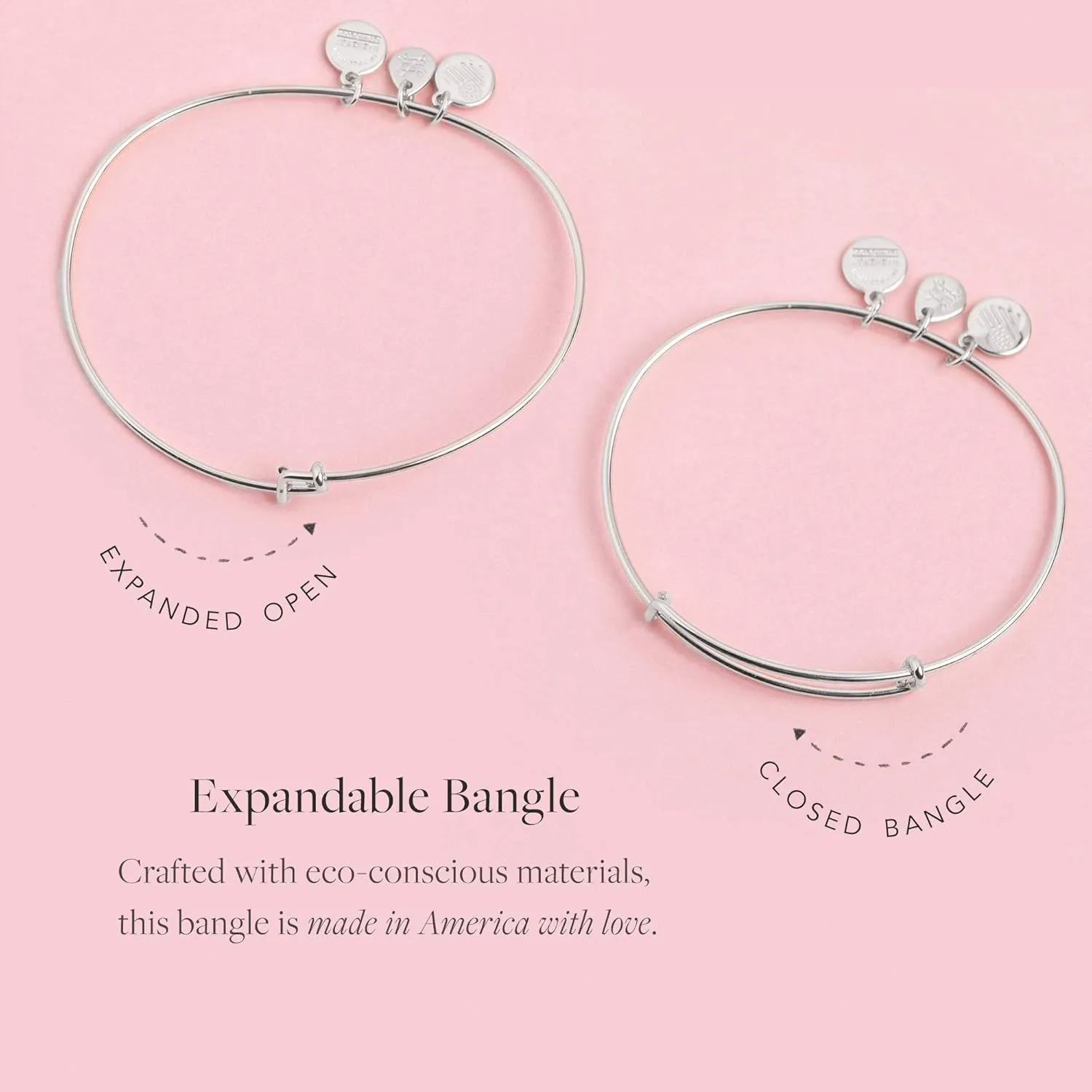 Alex and Ani Holiday Expandable Bangle Sets for Women, Multicolor, Shiny Finish, 2 to 3.5 in, Set of 3