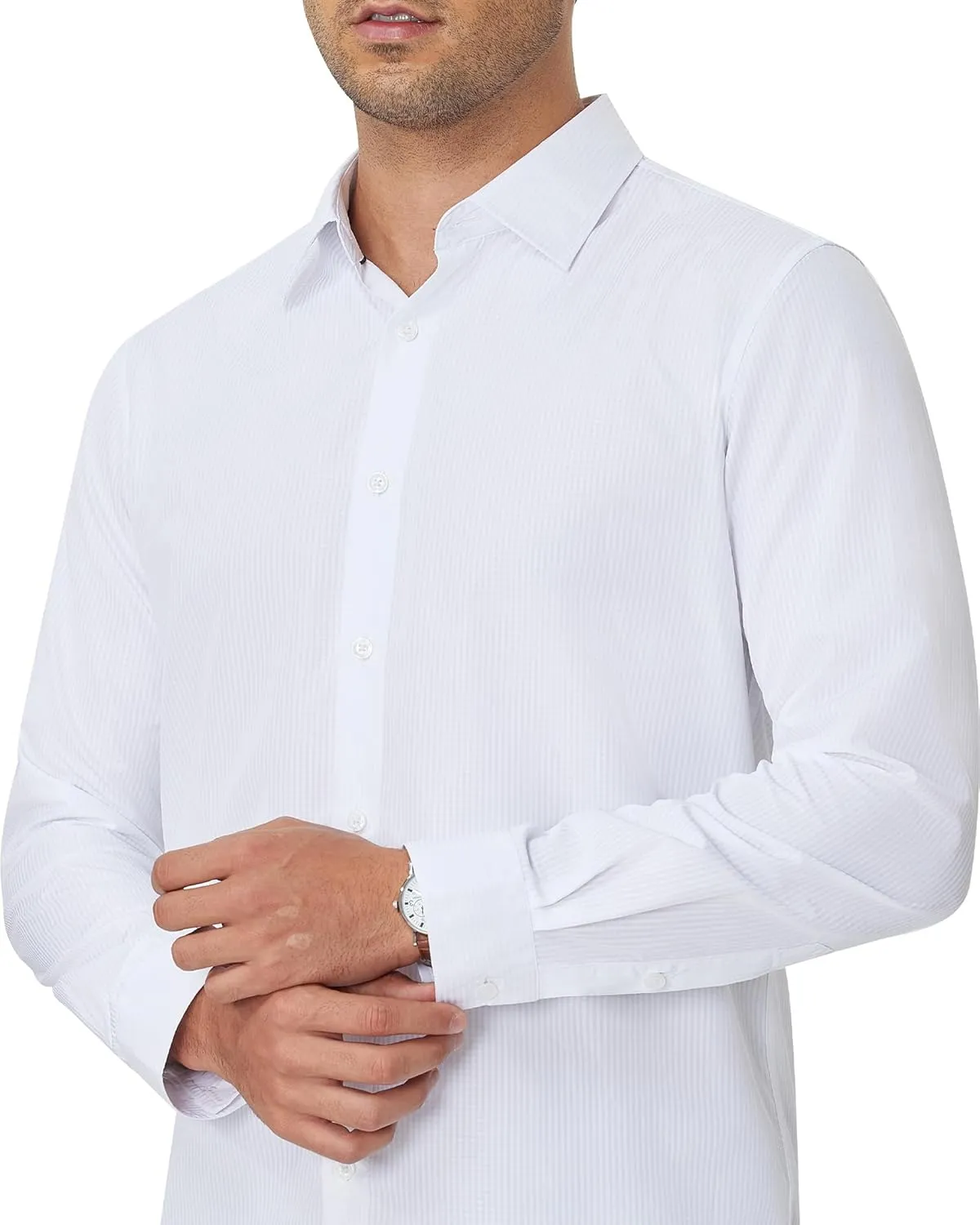 Alimens & Gentle Men's Plaid Button Down Shirt Long Sleeve Dress Shirt Regular Fit Business Casual Gingham Shirts