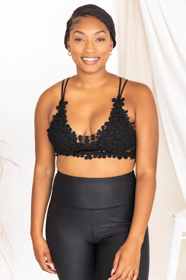 All The Romance Black Floral Lace Bralette FINAL SALE
