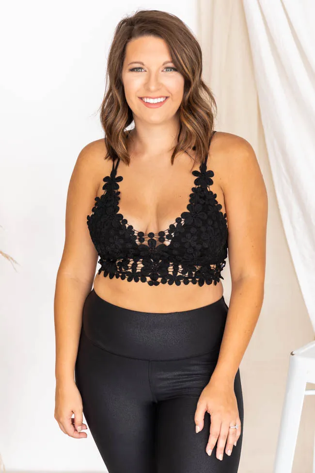 All The Romance Black Floral Lace Bralette FINAL SALE