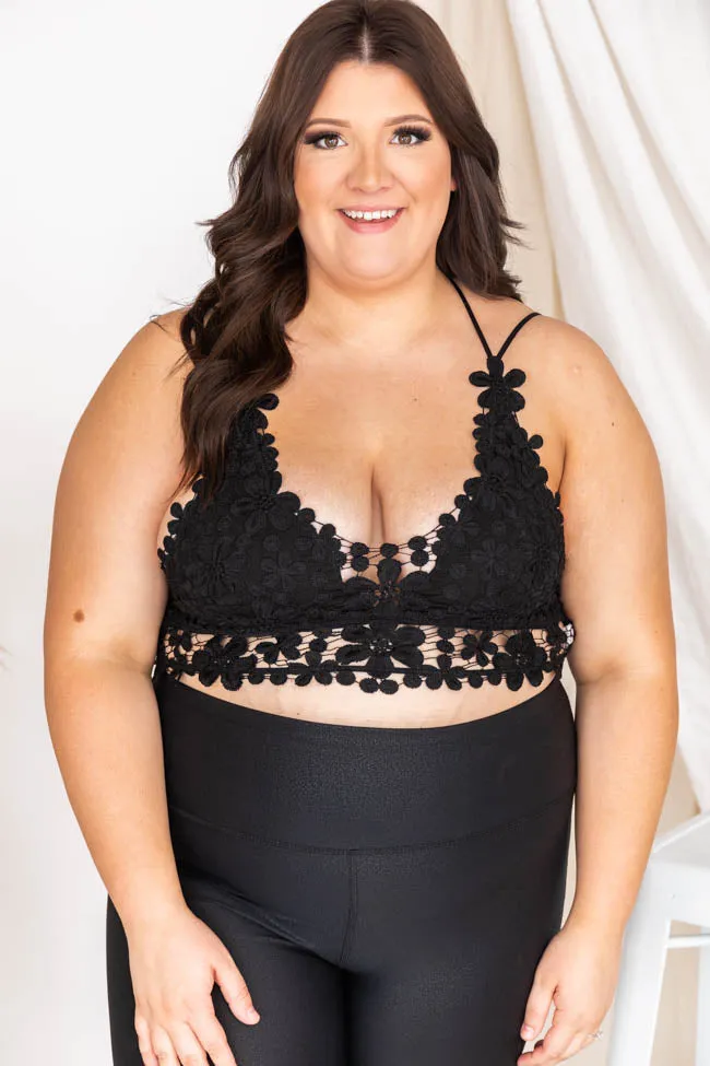 All The Romance Black Floral Lace Bralette FINAL SALE
