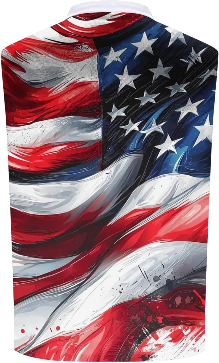 American Flag Striped Tank Tops Mens Sleeveless Shirts Casual Quarter Zip Collared Dressy Top USA Patriotic Vintage Tees