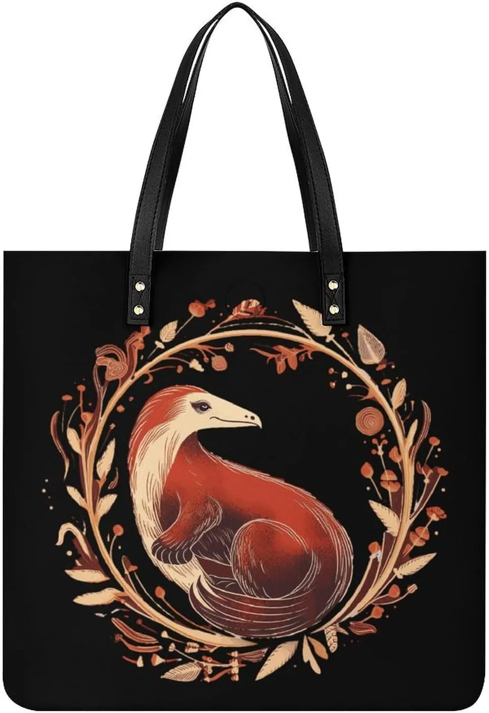 Anteater Print Tote Bags PU Leather Top Handle Satchel Handbags Shoulder Bags Travel Purse for Women Men