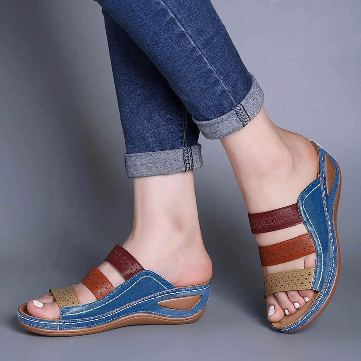 Arch Support Flats for Women Dressy Orthopedic Dress Shoes Comfortable Black Cute Brown Sandal Heels Wedge Summer Open Toe 2025 Ankle Strap Platform Casual Wedges White Low Heel Sandals