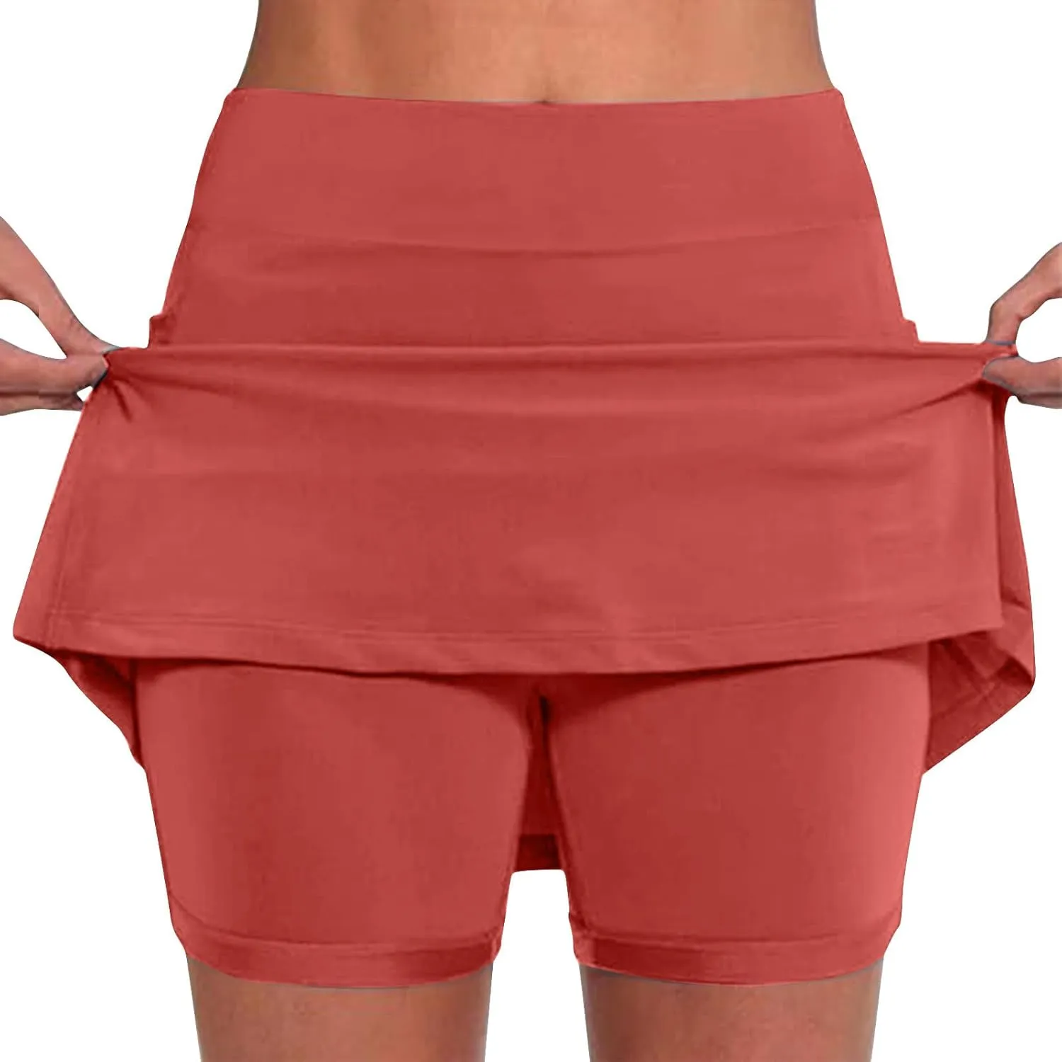 Athletic Skorts for Women Solid Casual High Waisted Tennis Skirts Cute Workout Yoga Skater Hiking A Line Mini Skirt