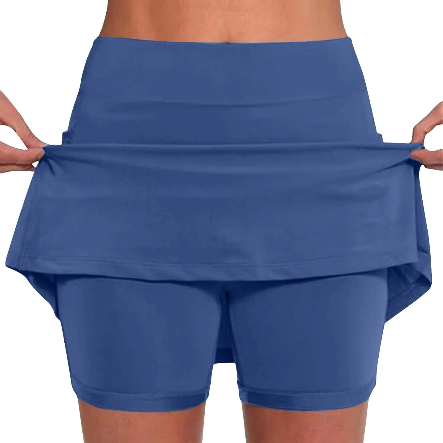 Athletic Skorts for Women Solid Casual High Waisted Tennis Skirts Cute Workout Yoga Skater Hiking A Line Mini Skirt