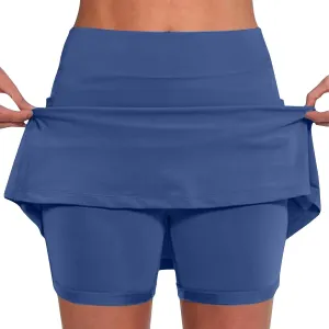 Athletic Skorts for Women Solid Casual High Waisted Tennis Skirts Cute Workout Yoga Skater Hiking A Line Mini Skirt