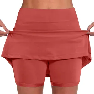 Athletic Skorts for Women Solid Casual High Waisted Tennis Skirts Cute Workout Yoga Skater Hiking A Line Mini Skirt