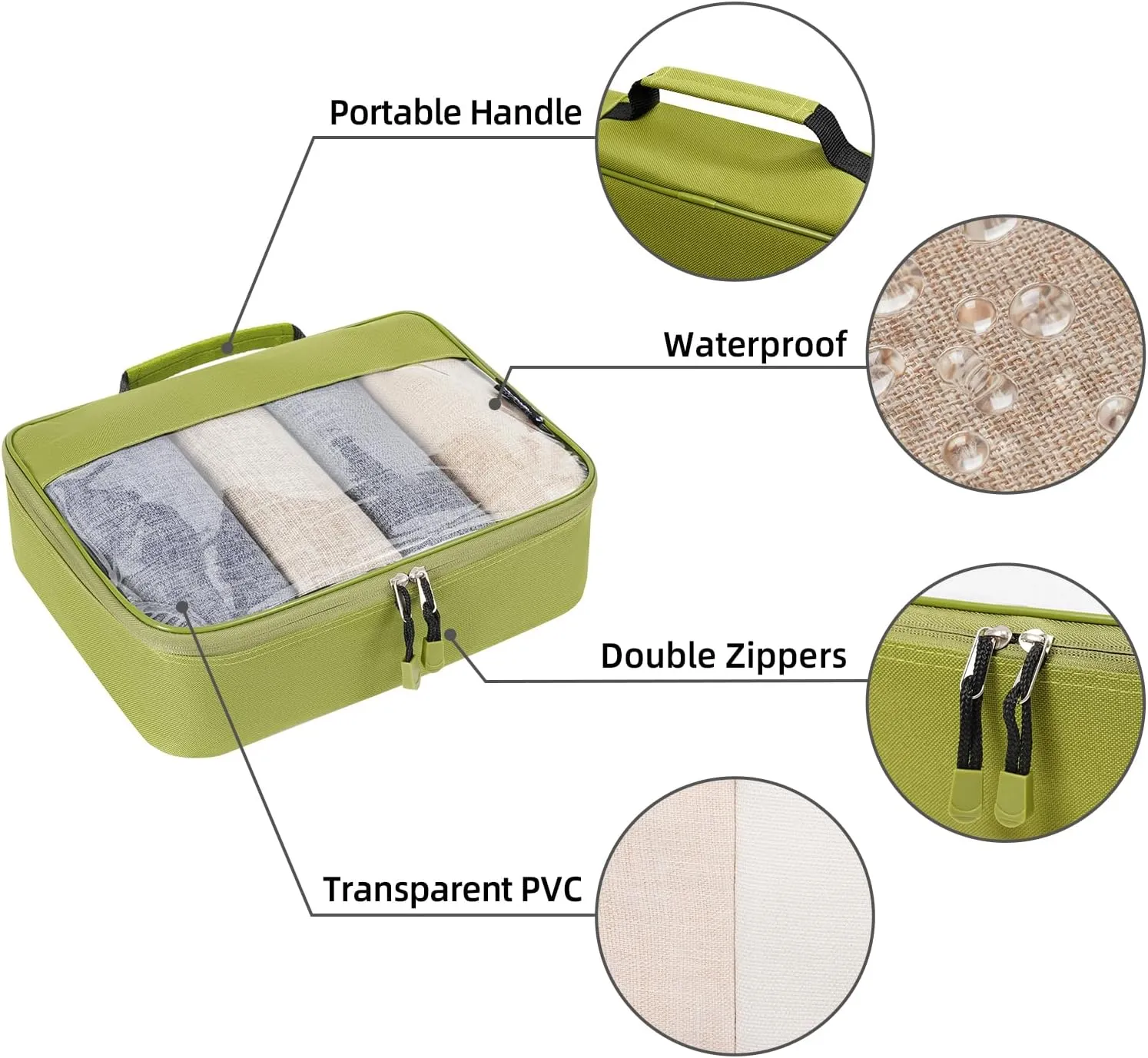 BAGAIL Clear Packing Cubes Packing Organizer for Travel Accessories Luggage suitcase