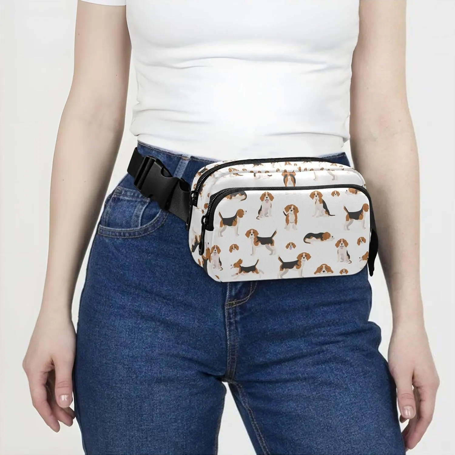 Beagle Dogs Puppy Fanny Packs Women Waterproof Belt Bag Hip Pack Cute Waist Pack for Women
