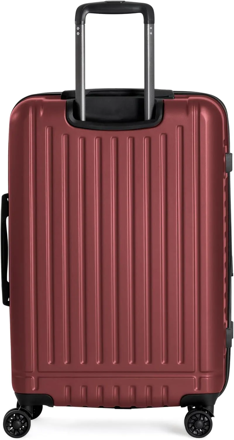 Ben Sherman Sunderland Spinner Travel Upright Luggage, British Red, 24-Inch Checked