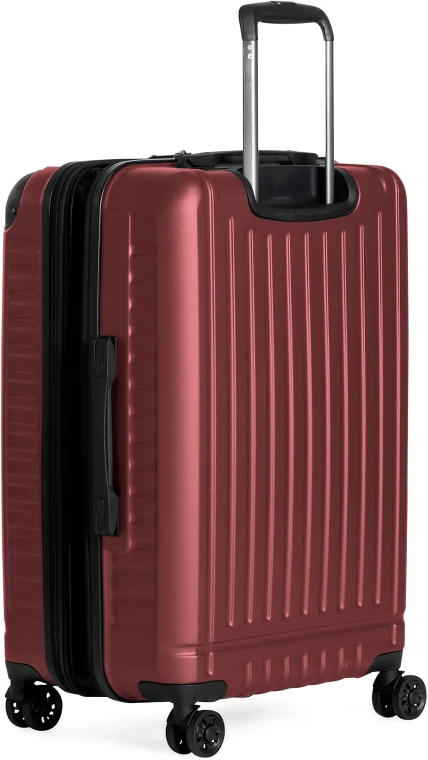 Ben Sherman Sunderland Spinner Travel Upright Luggage, British Red, 24-Inch Checked