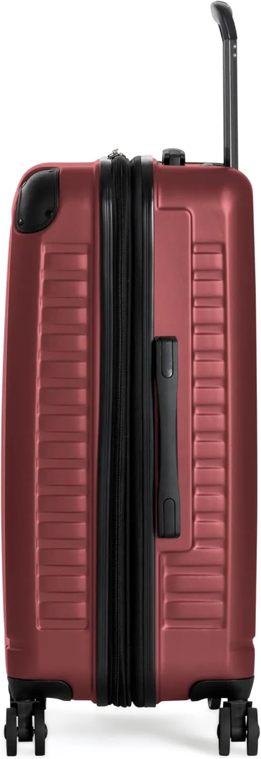 Ben Sherman Sunderland Spinner Travel Upright Luggage, British Red, 24-Inch Checked