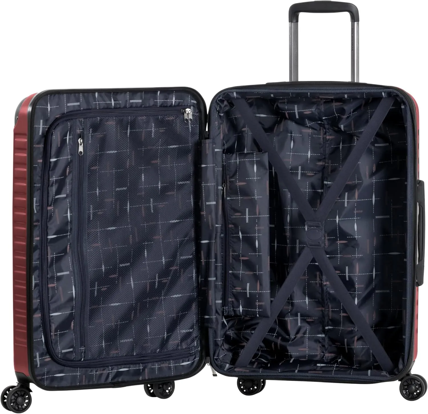 Ben Sherman Sunderland Spinner Travel Upright Luggage, British Red, 24-Inch Checked