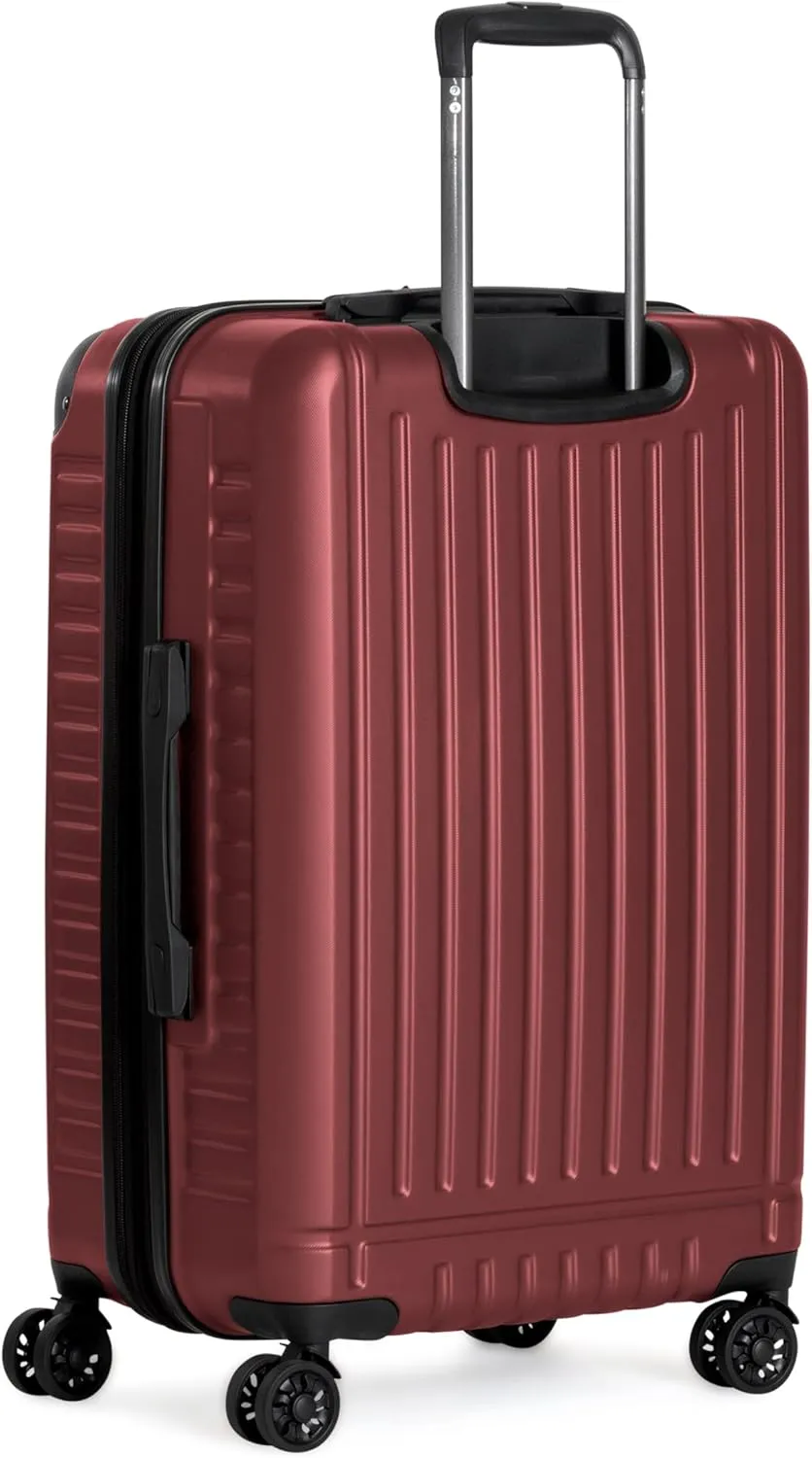 Ben Sherman Sunderland Spinner Travel Upright Luggage, British Red, 24-Inch Checked