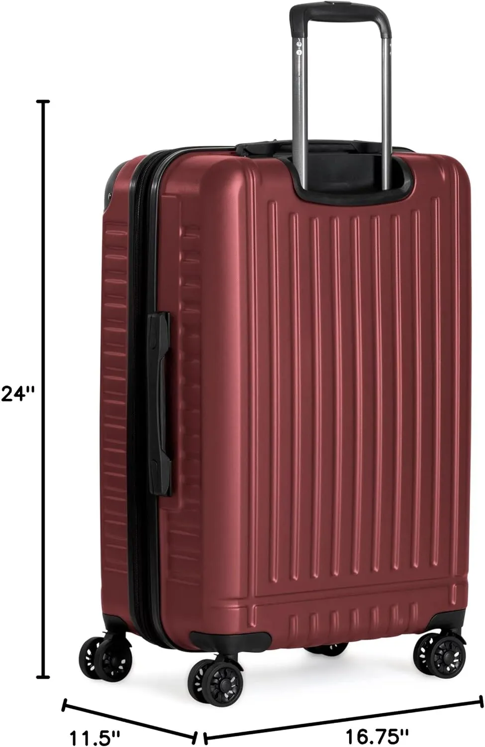 Ben Sherman Sunderland Spinner Travel Upright Luggage, British Red, 24-Inch Checked