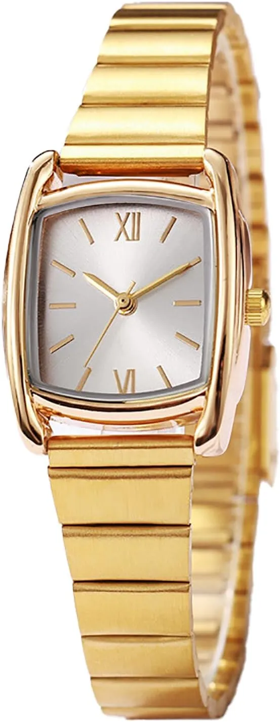 BESTKANG Square Watches for Women with Small Vintage Bracelet,Rectangular Case Roman Dial