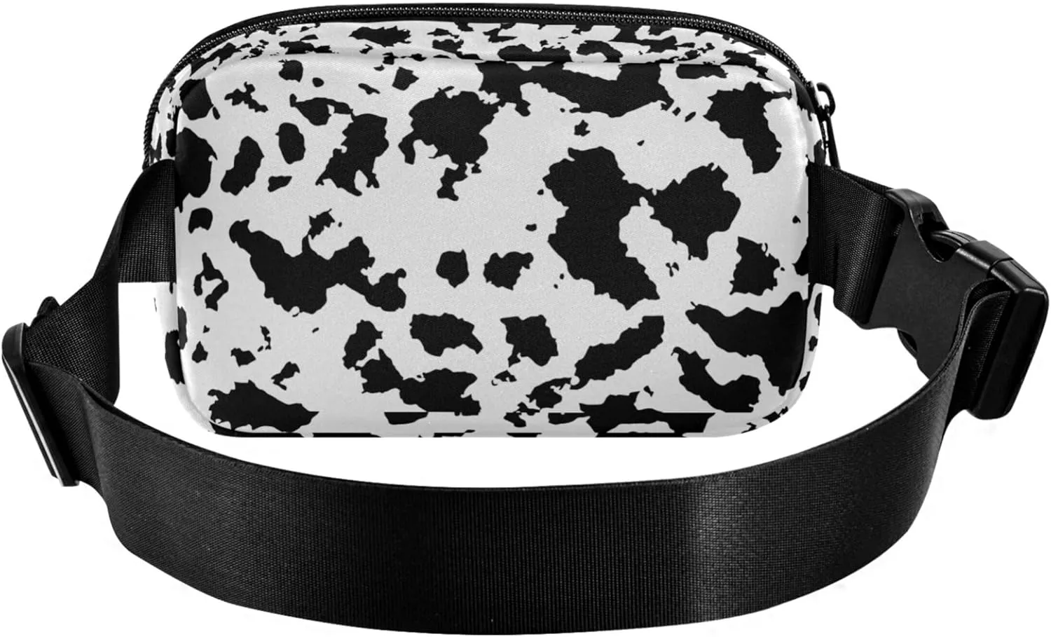 Black and White Cow Fanny Pack for Women Waterproof Belt Bag Hip Pack Hiking Waist Pack for Women
