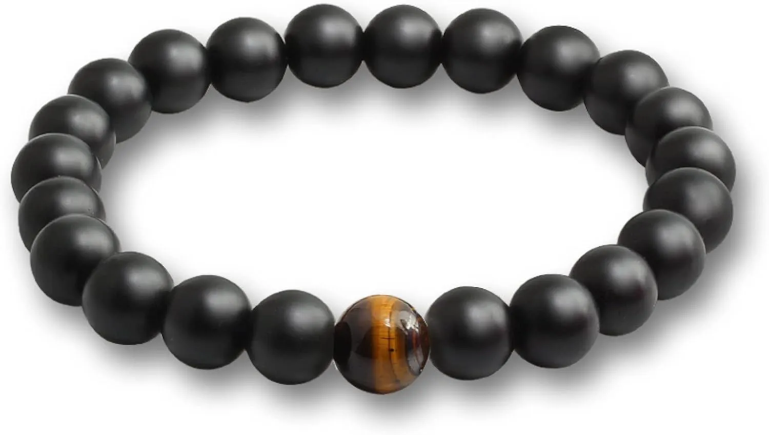 Black Matte Beads Bracelets 8mm Natural Stone Elastic Bracelet Women Men Strand Jewelry Pulseras,All Matte Black