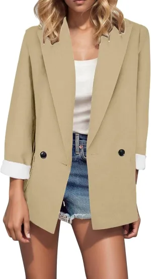Blazers for Women Business Casual Corporate Outfits Fall Jackets for Women 2024 Plus Size Blazers for Curvy Women