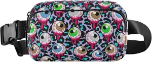 Bloody Zombie Alien Eyeballs Waterproof Fanny Packs Women Hip Pack Belt Pouch Bright Color Crossbody Waist Pack
