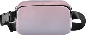 Blush Pink Light Blue Gradient Fanny Packs for Women Hip Pack Belt Bag Waterproof Bright Color Travel Waist Pouch