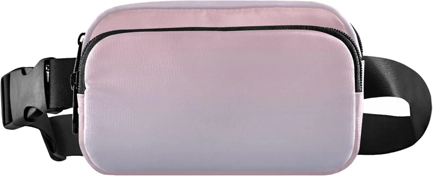 Blush Pink Light Blue Gradient Women Fanny Pack Waterproof Hip Pouch Belt Bag Bright Color Crossbody Waist Pack