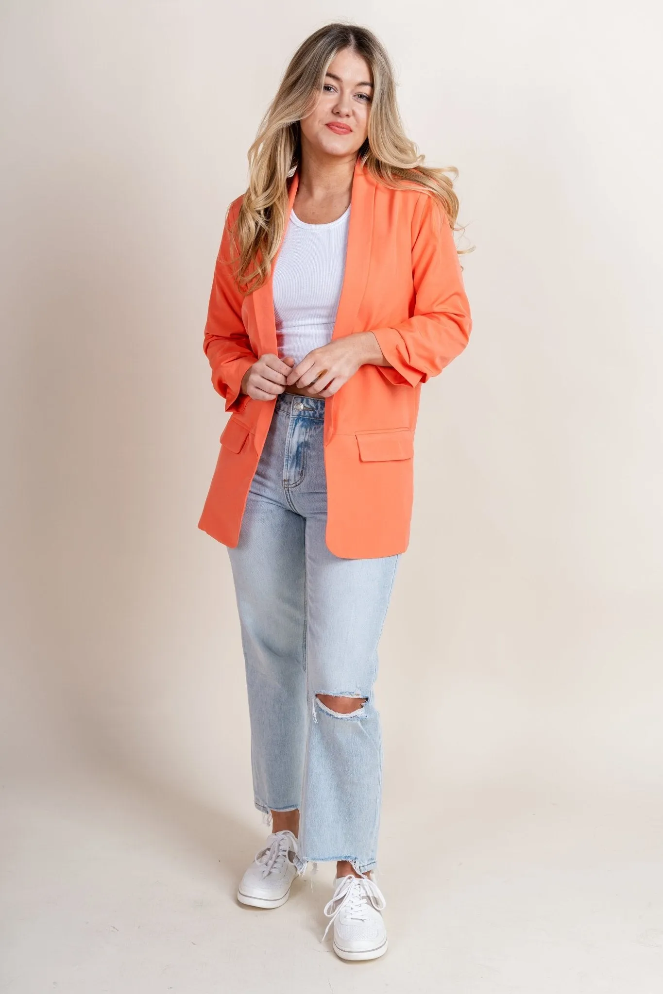 Boyfriend blazer coral