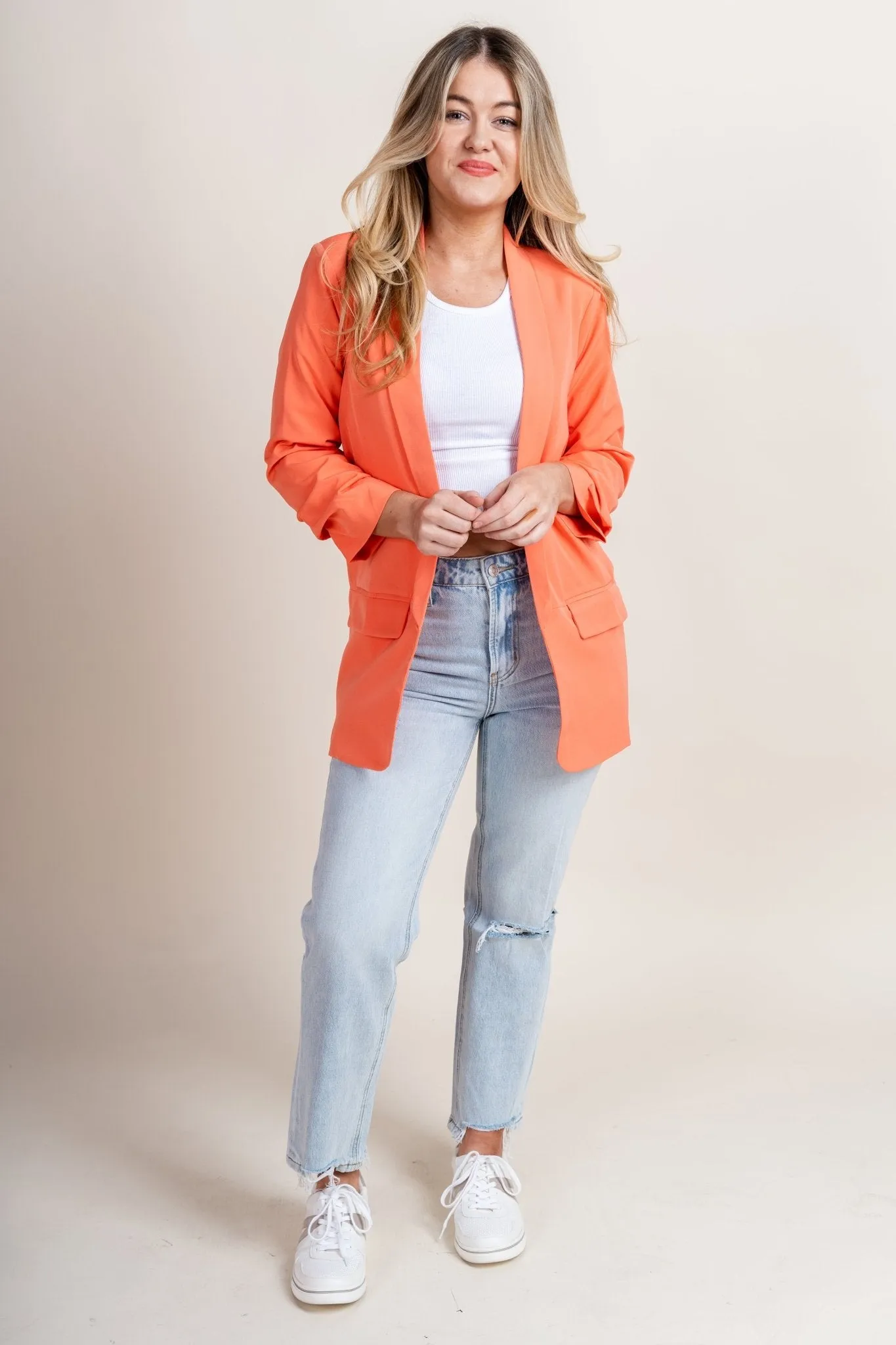 Boyfriend blazer coral