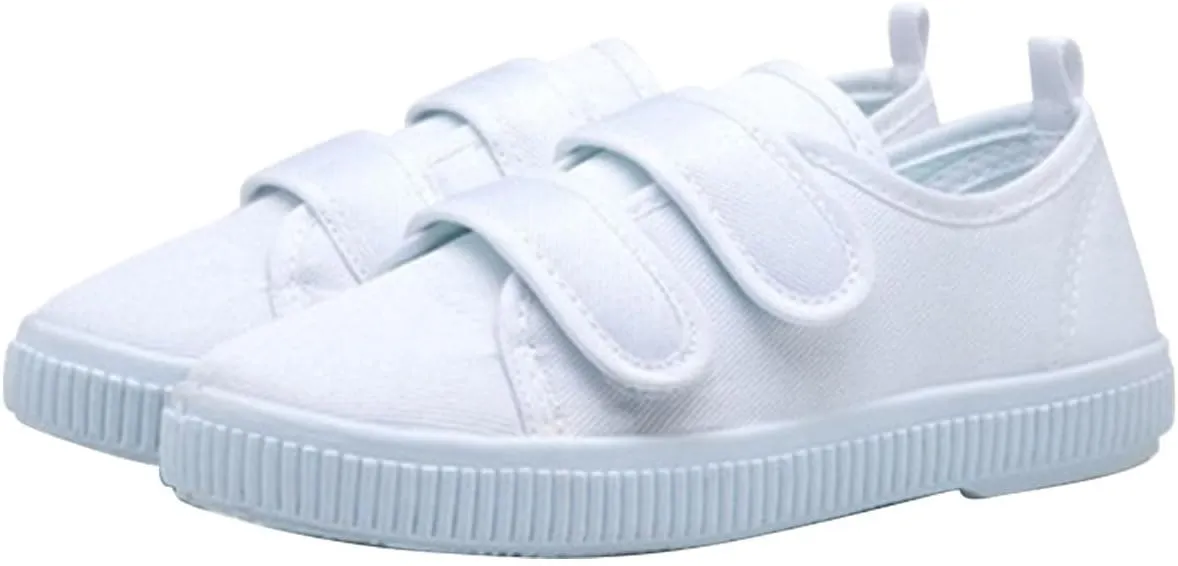 Boys Girls Toddler Canvas Sneakers Slip-On Lightweight Kids Casual Skin-Friendly Walking Running White Shoes