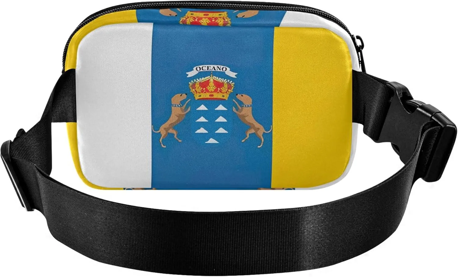 Canary Islands Flag Spanish Archipelago Fanny Packs for Women Cartoon Hip Pack Belt Pouch Waterproof Waist Pack for Women