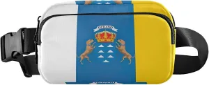 Canary Islands Flag Spanish Archipelago Fanny Packs for Women Cartoon Hip Pack Belt Pouch Waterproof Waist Pack for Women