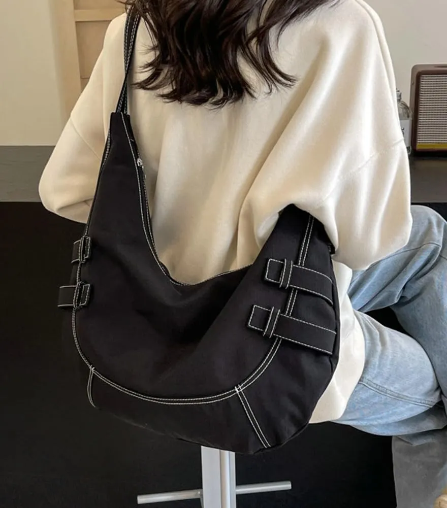 Canvas Crossbody Bag for Women Large Shoulder Tote Handbags Work Handbag Casual Hobo Purse