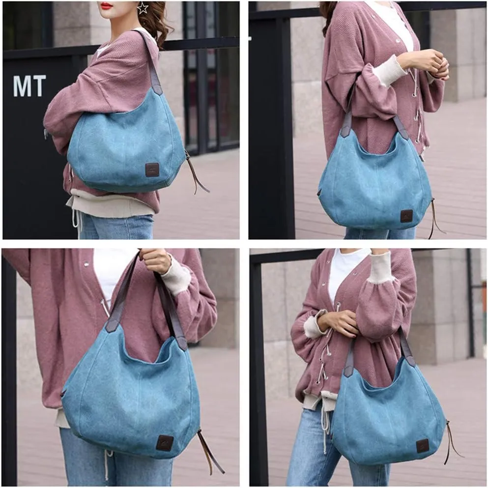Canvas Hobo Bag Tote Handbag Shopping Shoulder Bag