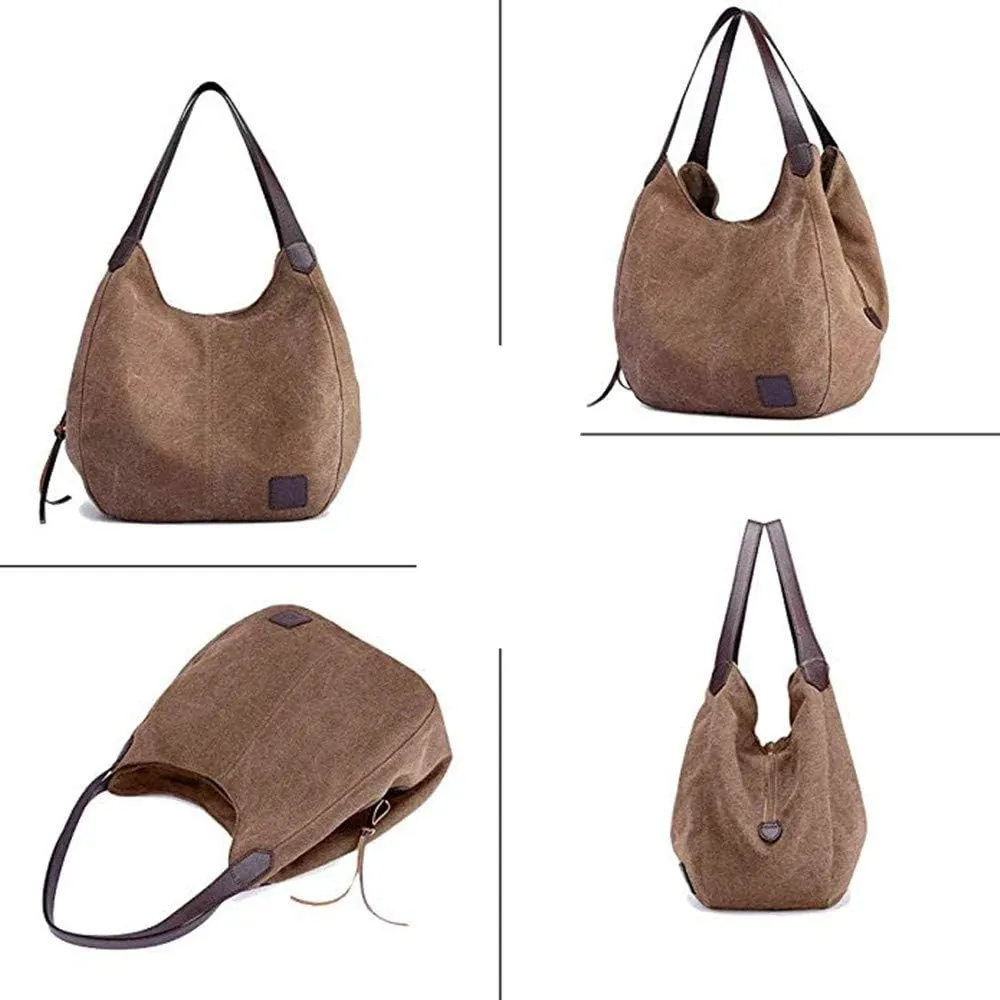 Canvas Hobo Bag Tote Handbag Shopping Shoulder Bag